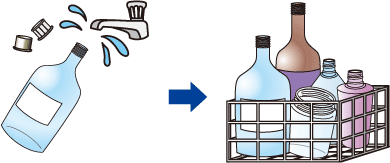イラスト:びんを洗う様子