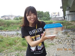 写真:「海老をとったよ」