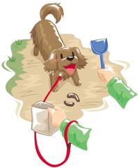 イラスト:犬のうんちの処理
