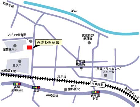 地図:みさわ児童館の所在地