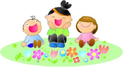 イラスト:子ども二人と大人一人が楽しそうに座っている様子