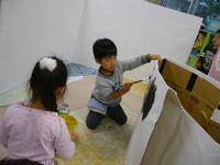 写真1:背景つくりの様子