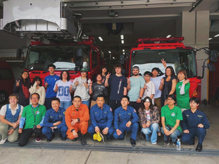 日野消防署を訪問した際の集合写真