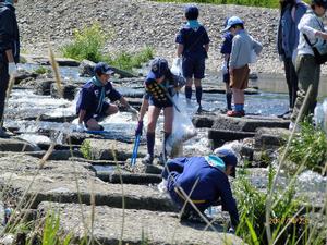 写真:川をきれいに!!