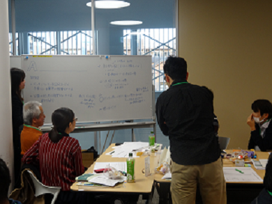 写真:グループディスカッション・発表の様子