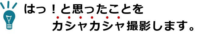 はっ!と思ったことをカシャカシャ撮影します。