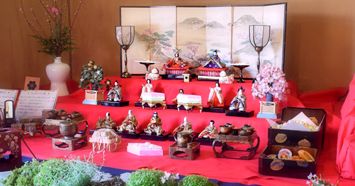 写真:日野宿本陣に飾ってある雛人形