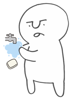 イラスト:手を洗うひのった