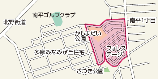 画像:南平1丁目地区の地図