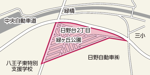 画像:日野台2丁目地区の地図