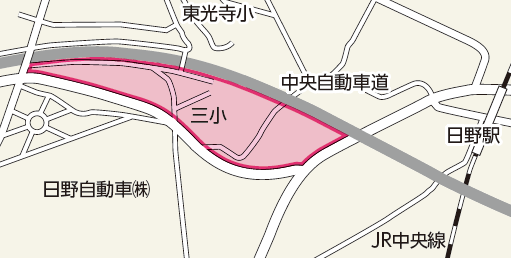 画像:日野台2丁目・新町2丁目地区の地図