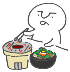 イラスト:肉を焼いているひのった