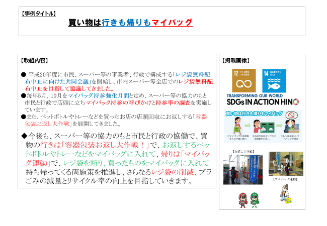 画像:(事例)買い物は行きも帰りもマイバッグ