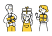 プレゼントを渡す様子のイラスト