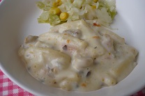 写真：マカロニのクリーム煮