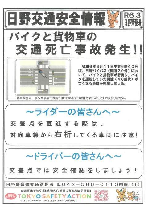 日野交通安全情報(記載内容は本文と同じ)