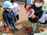 写真:氷をもっている様子