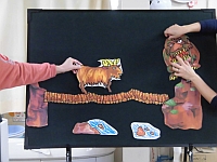 写真:パネルシアターのトロル登場のところ