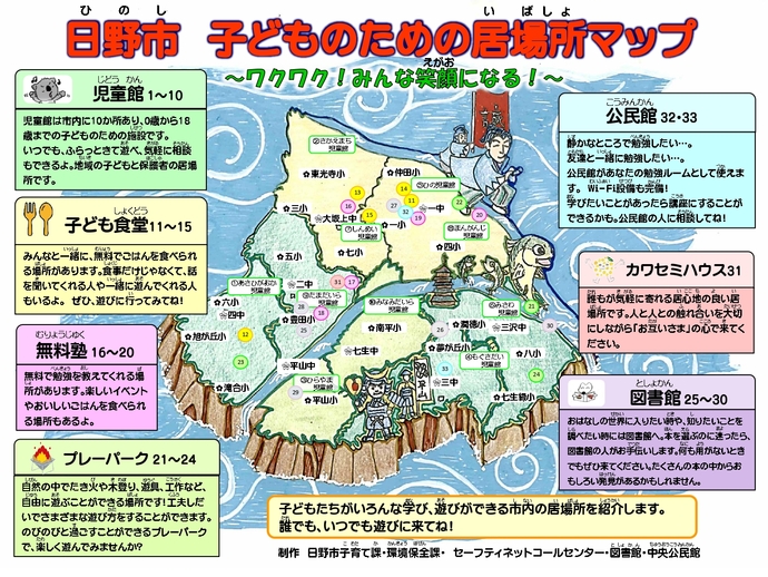 画像:子どものための居場所マップの表面