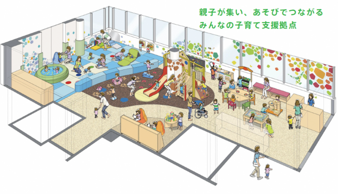 イメージパース(親子が集い、あそびでつながる みんなの子育て支援拠点)の画像