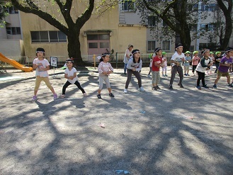 運動会ごっこ（4歳クラス）様子の写真