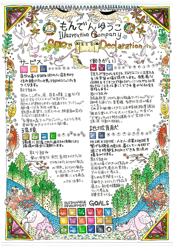 画像:SDGs宣言書(もんでんゆうこ)