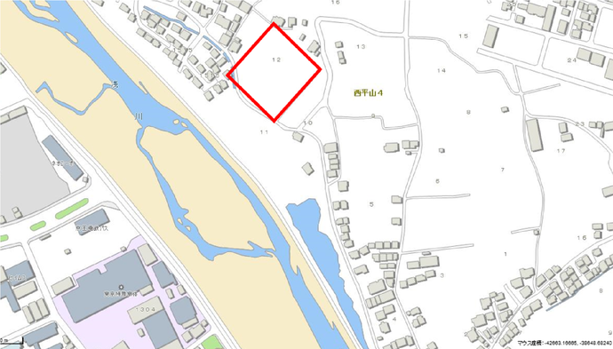 地図:イノシシの出没範囲