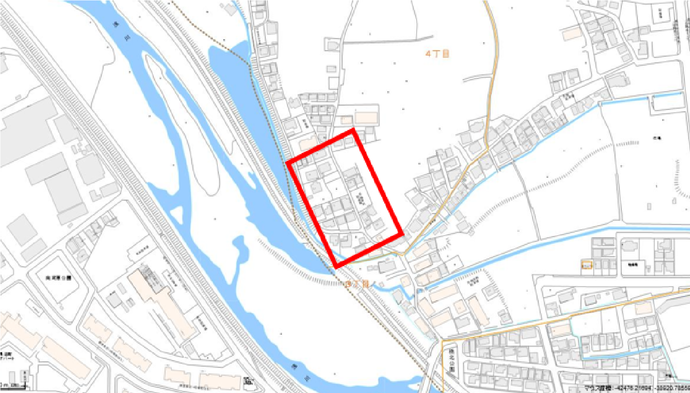 地図:イノシシの出没範囲