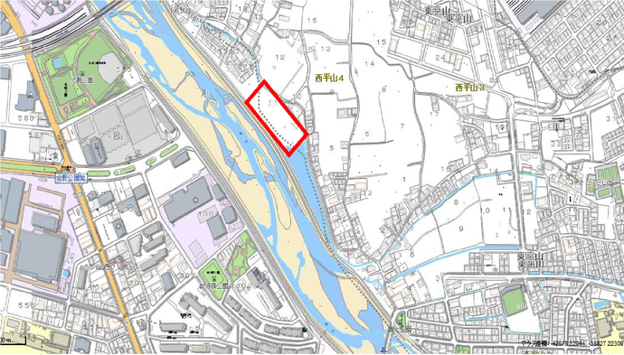 地図:イノシシの出没範囲