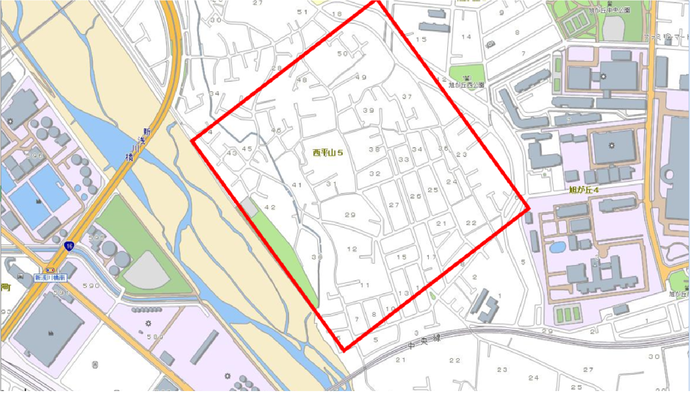 地図:野生動物の出没範囲
