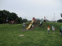 公園の遊具で遊んでいる様子の写真