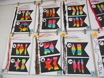 写真：5歳児のこいのぼり制作