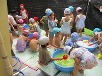 色水で遊んでいる様子の写真