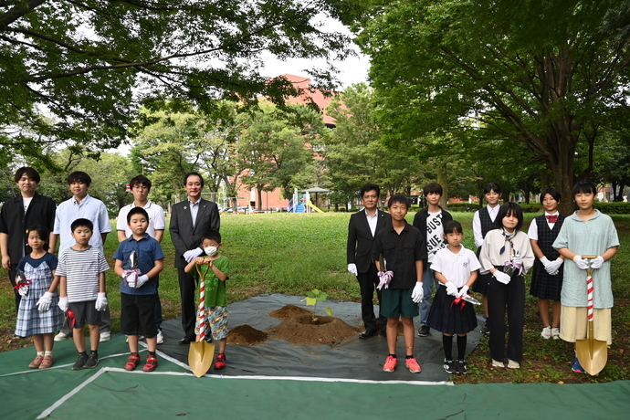 写真:派遣生、市長、議長