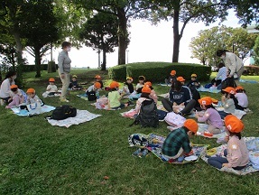 3歳児お弁当を食べている様子の写真