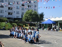 写真：五歳児クラス競技の様子（よさこい）