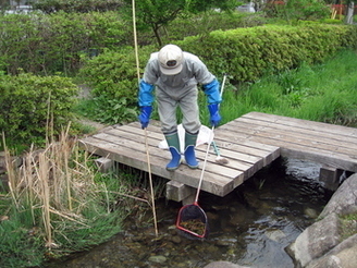 写真:用水守の活動の様子