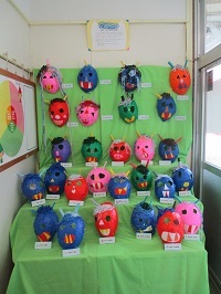 5歳らいおん組張り子の鬼のお面