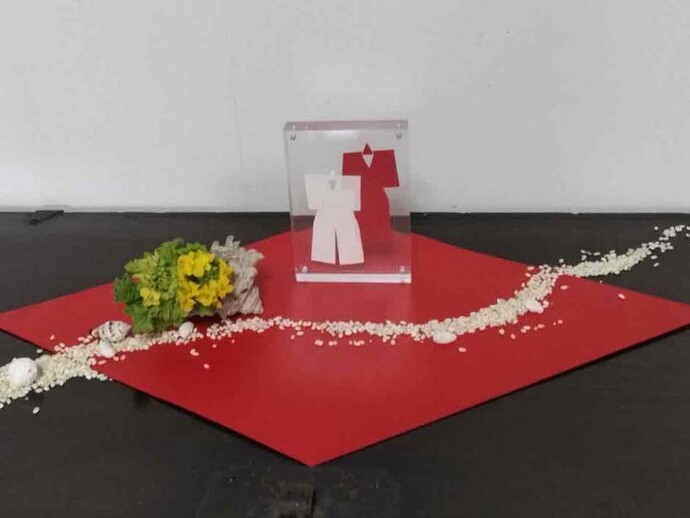 和紙で作成した雛飾り