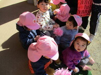 応援しているうさぎ組の様子の写真