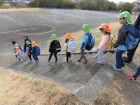 写真:土手に到着した様子