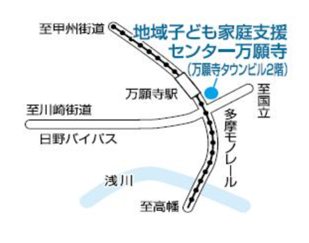 地域子ども家庭支援センター万願寺位置図