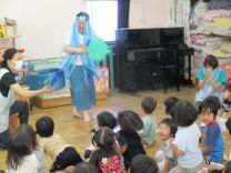 写真：水の女神様が登場し、安全祈願をしてくれました