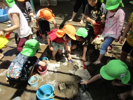 どろんこあそび1の様子の写真