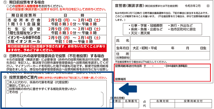 投票支援のご案内