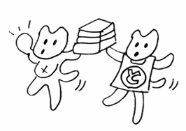 図書館応援キャラクラーのらのイラスト