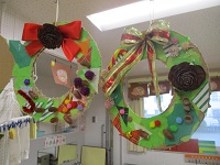 3歳児クラスのリースの作品の写真