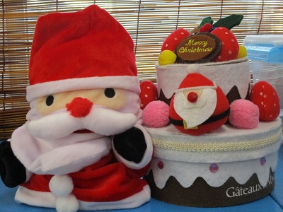 サンタ人形の話様子の写真